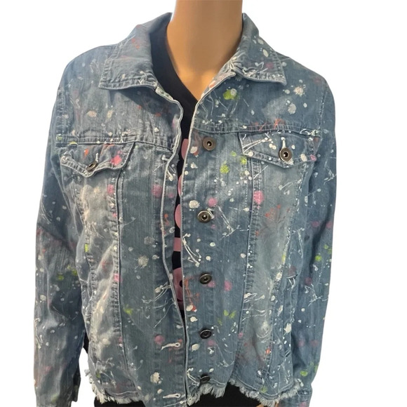 COPY - Women Paint Splattered Demin Jacket - Picture 3 of 3